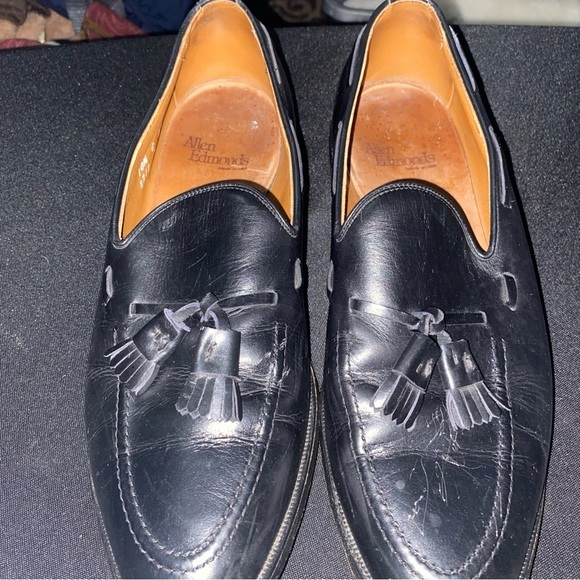 Allen Edmonds "GRAYSON" Men's Black Leather Tassel Loafers Size 10.5 - Picture 1 of 11